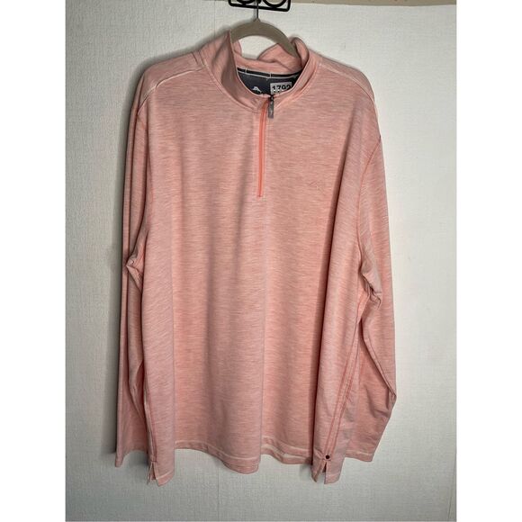 TOMMY BAHAMA Shirt Mens Coasta Vera Half-Zip Long Sleeve Ember Red Pink 3XL - Picture 4 of 12